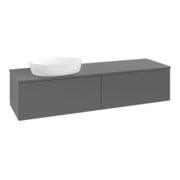 V&B Meuble sous lavabo sans structure de façade - Éclairage Antao 160x50cm, couleur WBP Lac, Anthracite m Lac