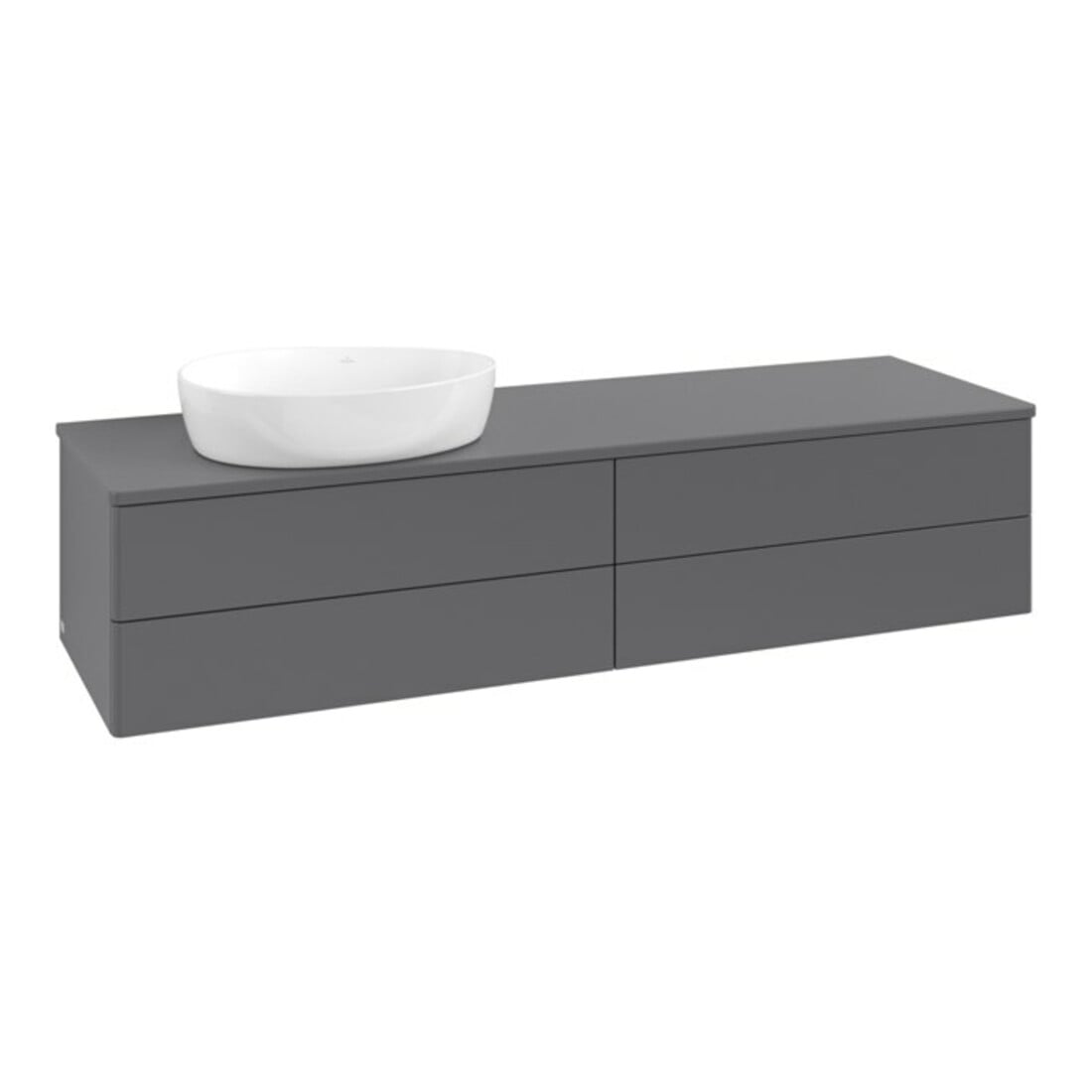 V&B Meuble sous lavabo sans structure de façade - éclairage Antao 160x50cm, couleur WBP Lac, anthracite m Lac