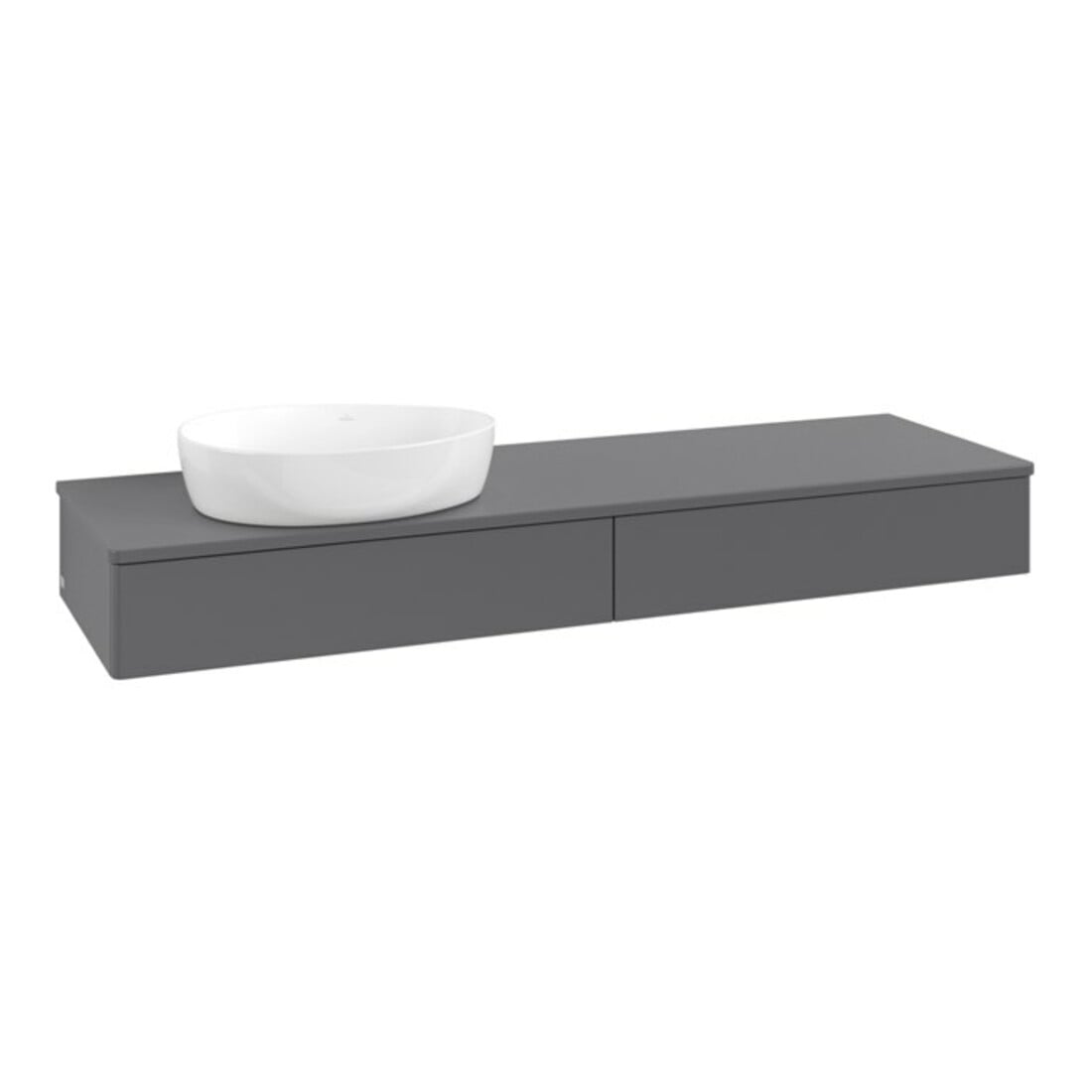 V&B Meuble sous lavabo sans structure de façade - éclairage Antao 160x50cm, couleur WBP Lac, anthracite m Lac