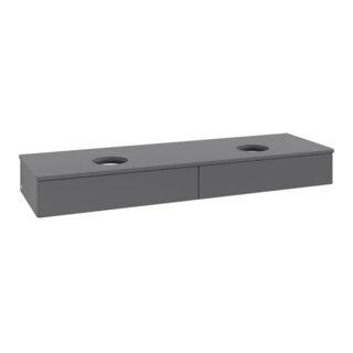 V&B Meuble sous-lavabo sans structure de façade - Éclairage Antao 160x50cm, couleur WBP Lac, Anthracite m Lac
