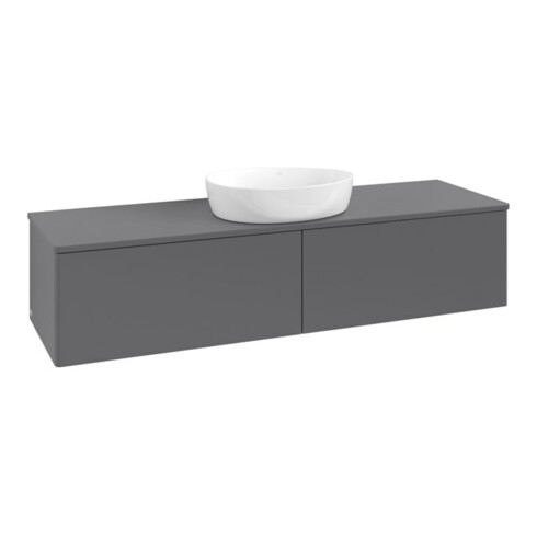 V&B Meuble sous-lavabo sans structure de façade - Éclairage Antao 160x50cm, couleur WBP Lac, Anthracite m Lac