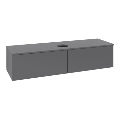 V&B Meuble sous-lavabo sans structure de façade - Éclairage Antao 160x50cm, couleur WBP Lac, Anthracite m Lac