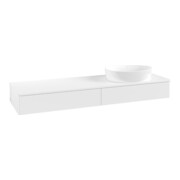 V&B Meuble sous lavabo sans structure de façade - Éclairage Antao 160x50cm, couleur WBP Lac, blanc mat laqué