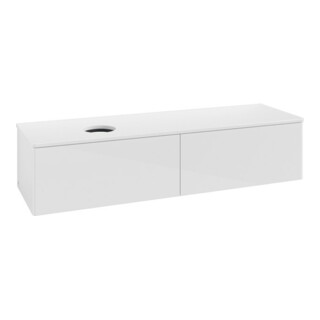 V&B Meuble sous-lavabo sans structure de façade - Éclairage Antao 160x50cm, couleur WBP Lac, laqué blanc glo