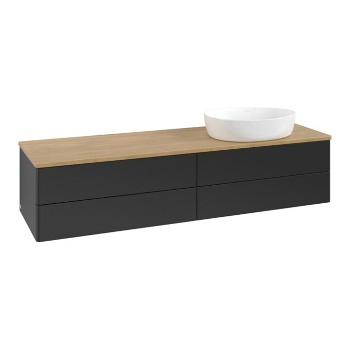 V&B Meuble sous-lavabo sans structure de façade - Éclairage Antao 160x50cm, couleur WBP miel Oa, bleu m Lac