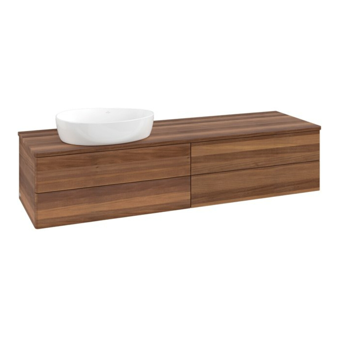 V&B Meuble sous lavabo sans structure de façade - Éclairage Antao 160x50cm, couleur WBP noyer chaud