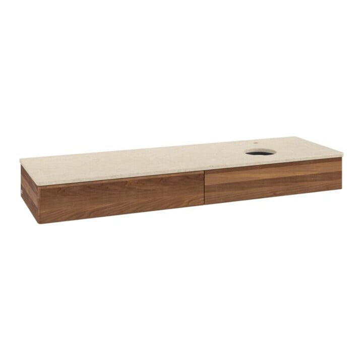 V&B Meuble sous lavabo sans structure de façade - Éclairage Antao 160x50cm, H I P, couleur WBP botti., blanc wal