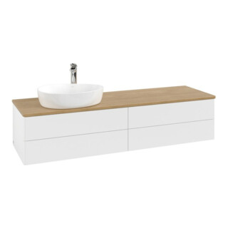 V&B Meuble sous lavabo sans structure de façade - Éclairage Antao 160x50cm, H I P, WBP chêne, blanc avec laque