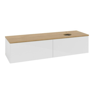 V&B Meuble sous lavabo sans structure de façade - Éclairage Antao 160x50cm, H I P, WBP chêne hon. Oa, blanc brillant Lac