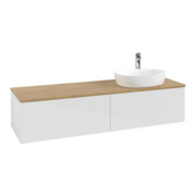 V&B Meuble sous lavabo sans structure de façade - Éclairage Antao 160x50cm, H I P, WBP chêne hon. Oa, blanc brillant Lac-3