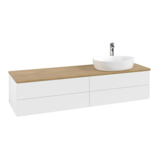 V&B Meuble sous lavabo sans structure de façade - Éclairage Antao 160x50cm, H I P, WBP hon. Oa, blanc avec Lac