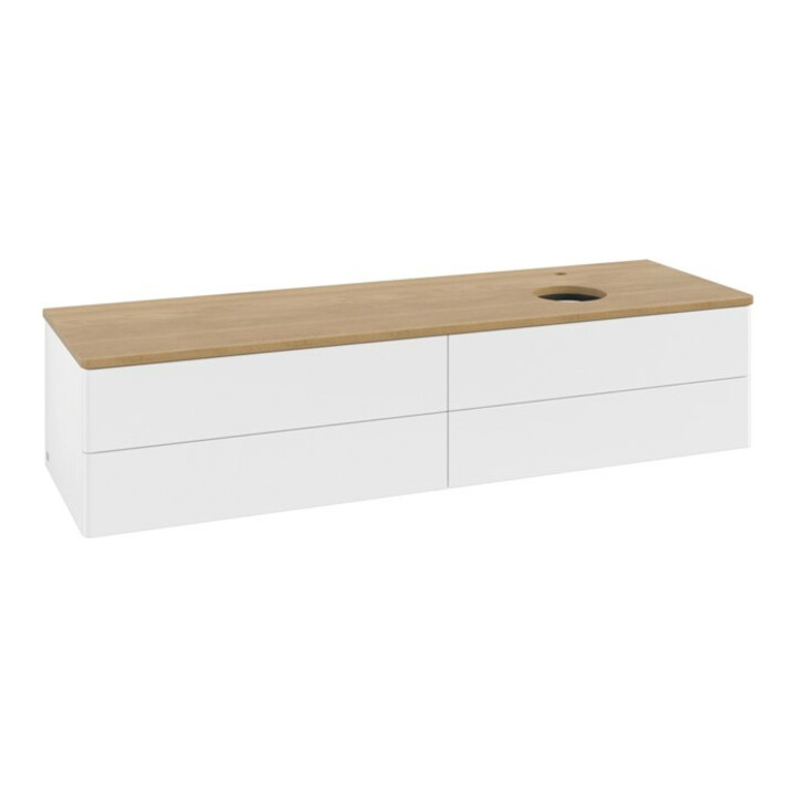 V&B Meuble sous lavabo sans structure de façade - Éclairage Antao 160x50cm, H I P, WBP hon. Oa, blanc avec Lac