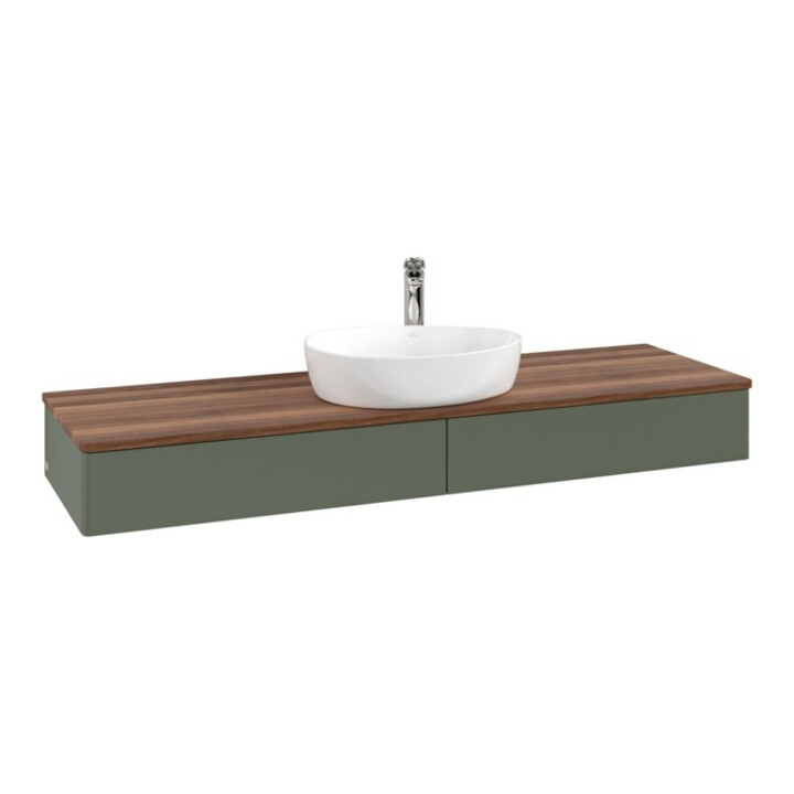 V&B Meuble sous lavabo sans structure de façade - Éclairage Antao 160x50cm, H I P, WBP w. wal, lea gre. m Lac