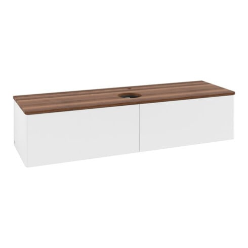 V&B Meuble sous lavabo sans structure de façade - Éclairage Antao 160x50cm, H - L, WBP blanc mat avec laque blanche