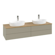 V&B Meuble sous lavabo sans structure de façade, éclairage Antao 160x50cm, H - L, WBP hon. Oa, gris moyen avec laque