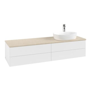 V&B Meuble sous lavabo sans structure de façade - Éclairage Antao 160x50cm, H, P, blanc avec Lac