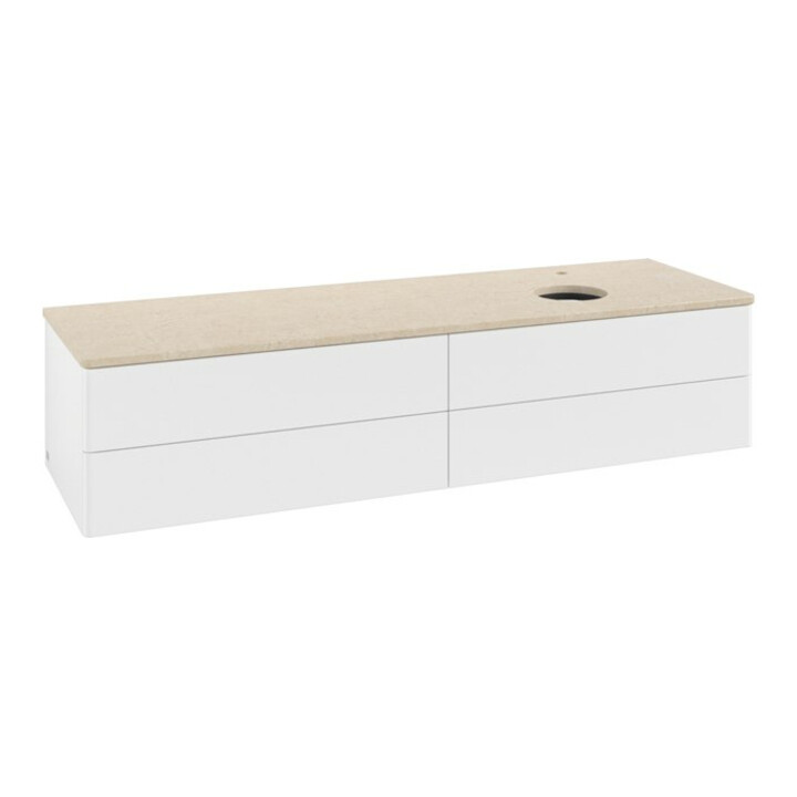 V&B Meuble sous lavabo sans structure de façade - Éclairage Antao 160x50cm, H, P, blanc avec Lac
