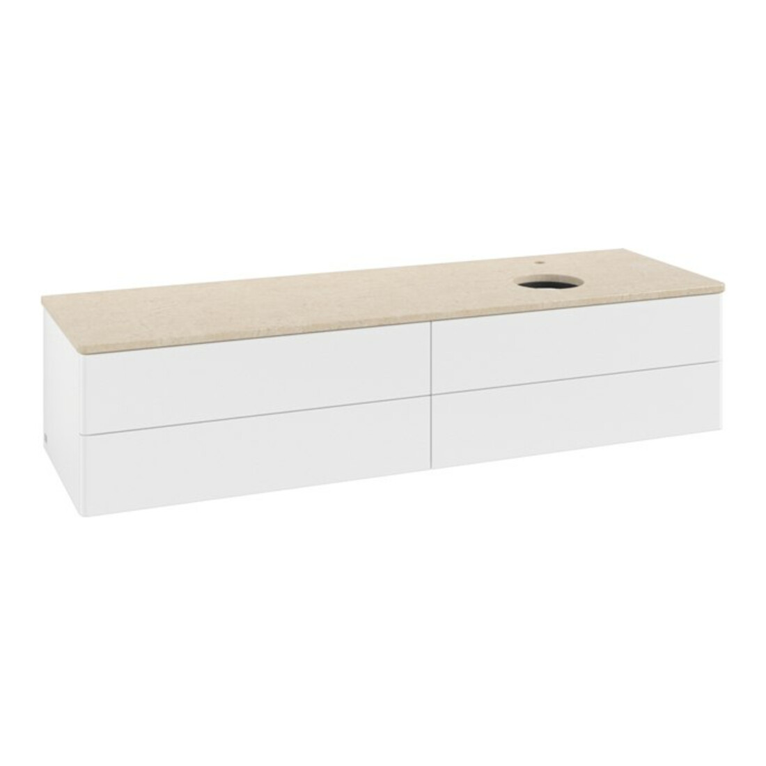 V&B Meuble sous lavabo sans structure de façade - Éclairage Antao 160x50cm, H, P, blanc avec Lac
