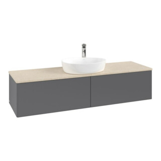 V&B Meuble sous lavabo sans structure de façade - Éclairage Antao 160x50cm, H, P, WBP botti., Anthracite m Lac