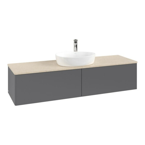 V&B Meuble sous lavabo sans structure de façade - Éclairage Antao 160x50cm, H, P, WBP botti., Anthracite m Lac