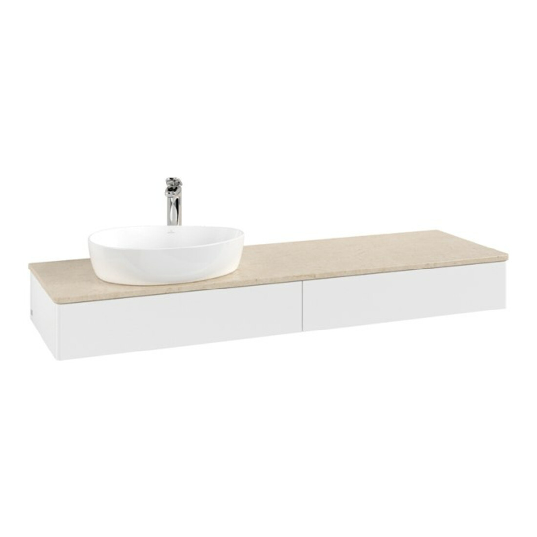 V&B Meuble sous lavabo sans structure de façade - Éclairage Antao 160x50cm, H, P, WBP botti., blanc m Lac