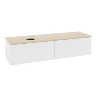 V&B Meuble sous lavabo sans structure de façade - Éclairage Antao 160x50cm, H, P, WBP botti., blanc mat Lac