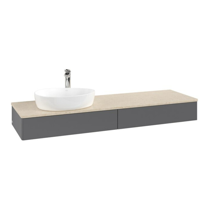 V&B Meuble sous lavabo sans structure de façade - Éclairage Antao 160x50cm, HI, WBP botti., Anthrac. m Lac