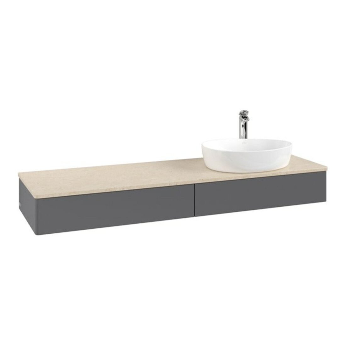 V&B Meuble sous-lavabo sans structure de façade - Éclairage Antao 160x50cm, HI, WBP botti., Anthrac. m Lac