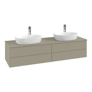 V&B Meuble sous lavabo sans structure de façade, éclairage Antao 160x50cm, HL, couleur WBP Lac, blanc avec Lac