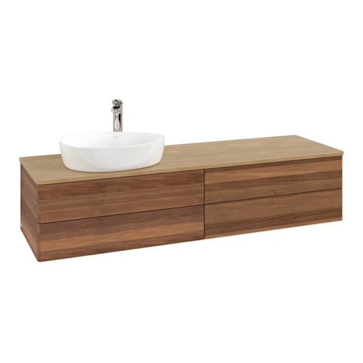 V&B Meuble sous lavabo sans structure de façade - Éclairage Antao 160x50cm, HL, couleur WBP miel Oa, blanc wal