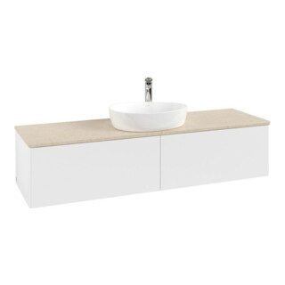 V&B Meuble sous lavabo sans structure de façade - éclairage Antao 160x50cm, HL, WBP botti., blanc avec Lac