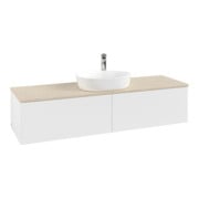 V&B Meuble sous lavabo sans structure de façade - éclairage Antao 160x50cm, HL, WBP botti., blanc avec Lac