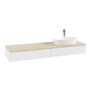 V&B Meuble sous-lavabo sans structure de façade - Éclairage Antao 160x50cm, HL, WBP botti., blanc mat Lac