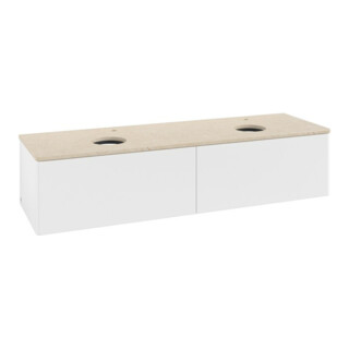 V&B Meuble sous lavabo sans structure de façade, éclairage Antao 160x50cm, HL, WBP botti., blanc mat Lac