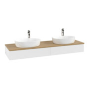V&B Meuble sous lavabo sans structure de façade, éclairage Antao 160x50cm, HL, WBP hon. Oa, blanc mat avec laque