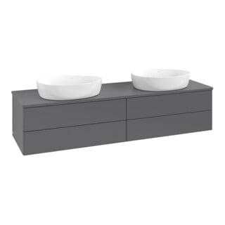 V&B Meuble sous lavabo sans structure de façade, éclairage Antao 160x50cm, WBP couleur Lac, anthracite m Lac