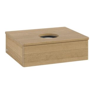 V&B Meuble sous lavabo sans structure de façade - Éclairage Antao 60x19x50cm, couleur WBP hon. Oa, chêne miel
