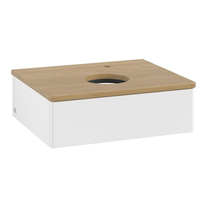 V&B Meuble sous lavabo sans structure de façade - Éclairage Antao 60x19x50cm, H I P, WBP hon. Oa, blanc avec Lac