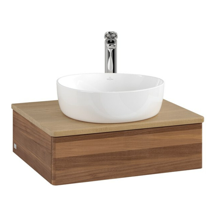 V&B Meuble sous-lavabo sans structure de façade - éclairage Antao 60x19x50cm, H I P, WBP hon. Oa, blanc wal