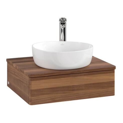 V&B Meuble sous-lavabo sans structure de façade - Éclairage Antao 60x19x50cm, HL, couleur WBP blanc wal, blanc wal