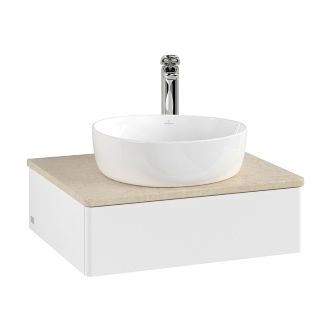 V&B Meuble sous lavabo sans structure de façade - Éclairage Antao 60x19x50cm, HL, WBP botti., blanc avec Lac