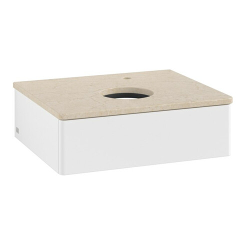 V&B Meuble sous lavabo sans structure de façade - Éclairage Antao 60x19x50cm, HL, WBP botti., blanc avec Lac