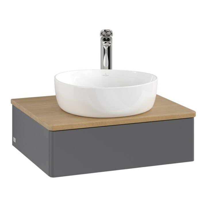 V&B Meuble sous lavabo sans structure de façade - Éclairage Antao 60x19x50cm, HL, WBP hon. Oa, A m Lac