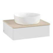 V&B Meuble sous lavabo sans structure de façade - Éclairage Antao 60x19x50cm, WBP botti., blanc brillant Lac