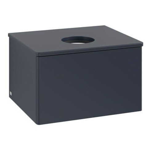 V&B Meuble sous lavabo sans structure de façade - Éclairage Antao 60x36x50cm, couleur WBP Lac, avec miroir Lac