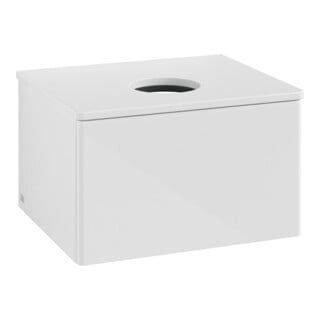 V&B Meuble sous-lavabo sans structure de façade - Éclairage Antao 60x36x50cm, couleur WBP Lac, blanc glo. Lac