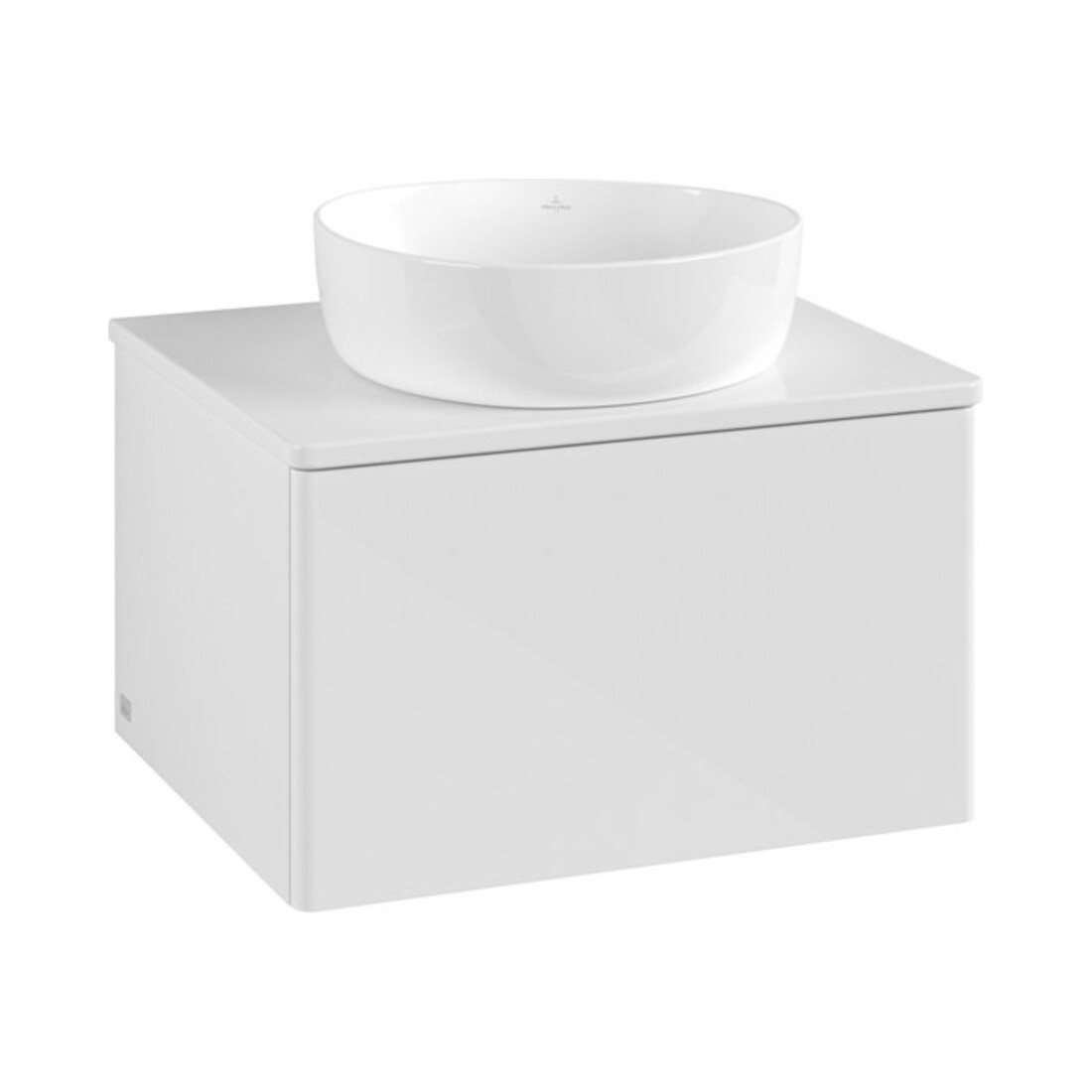 V&B Meuble sous-lavabo sans structure de façade - Éclairage Antao 60x36x50cm, couleur WBP Lac, blanc glo. Lac