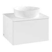V&B Meuble sous-lavabo sans structure de façade - Éclairage Antao 60x36x50cm, couleur WBP Lac, blanc laqué