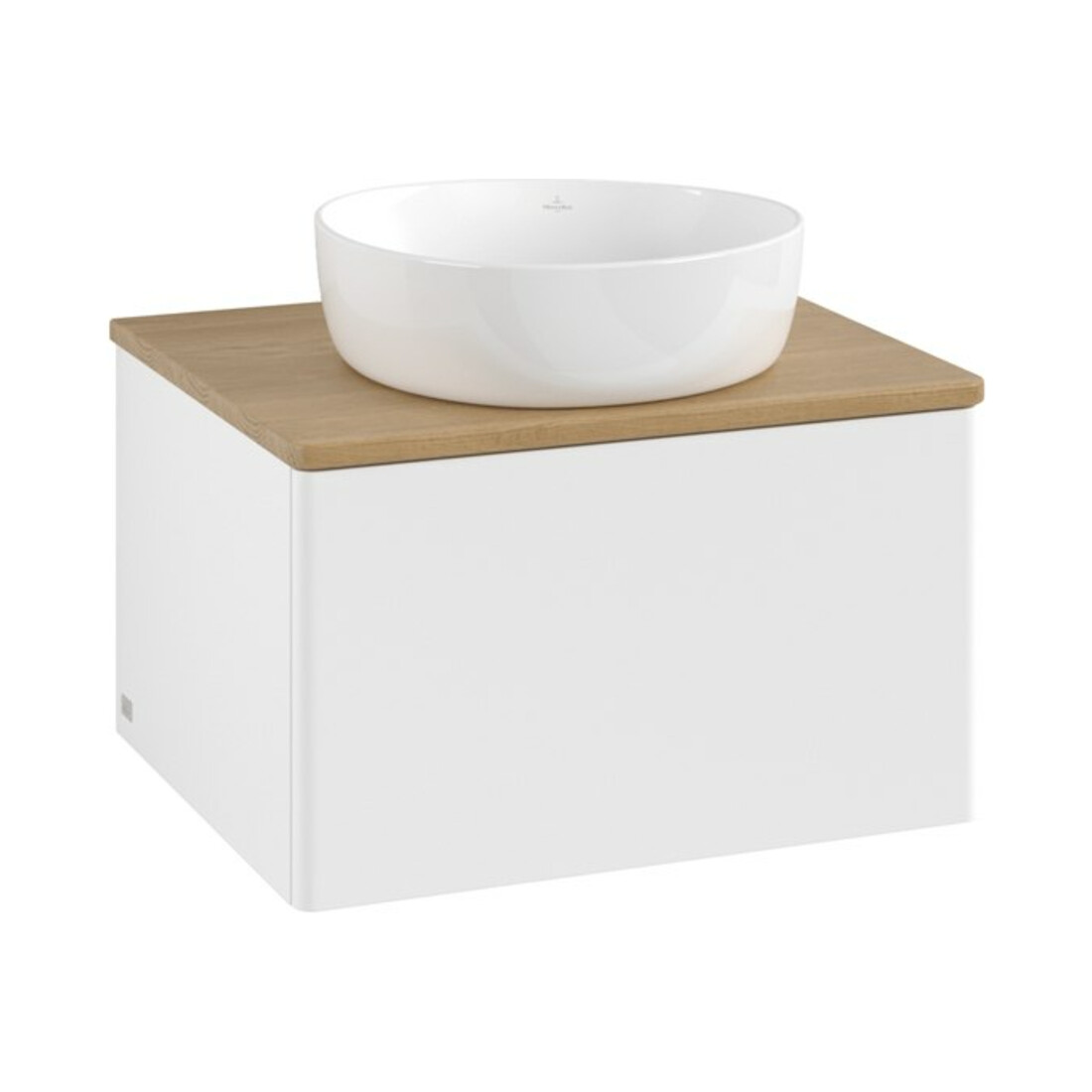 V&B Meuble sous lavabo sans structure de façade - Éclairage Antao 60x36x50cm, couleur WBP miel Oa, blanc m Lac