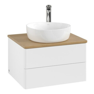 V&B Meuble sous lavabo sans structure de façade - Éclairage Antao 60x36x50cm, HL, WBP hon. Oa, blanc mat Lac